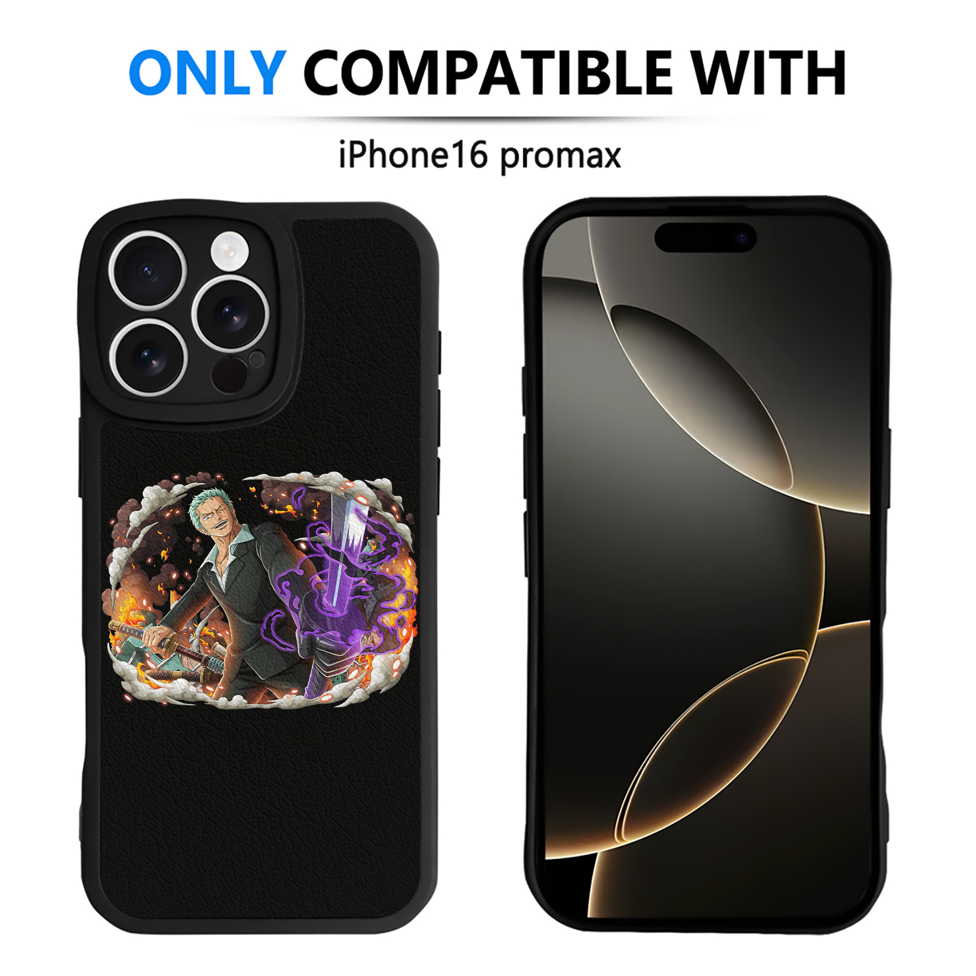 （画像用） ワンピース ロロノア・ゾロ ONE PIECE Roronoa Zoro 【iPhone 16シリーズ対応】シリコンスマホケース（レザー調） 材質：シリコン